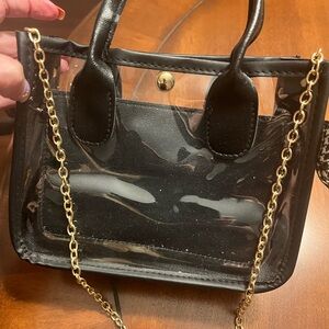 Black and Gold Chain Women's Handbag